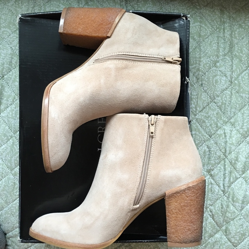 Jcrew crepe heel suede ankle booties women’s 7 - Picture 5 of 8